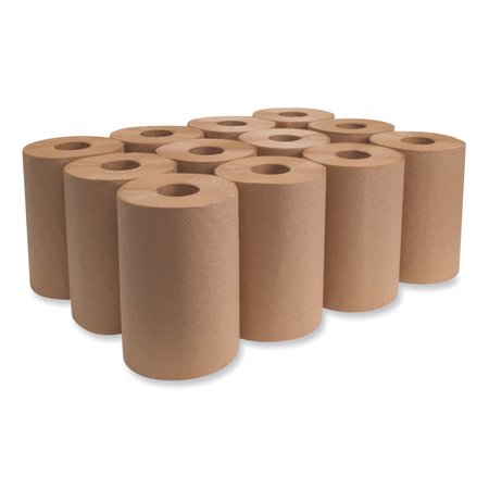 Morcon Paper Hardwound Paper Towels, 1 Ply, Continuous Roll Sheets, 300 ft, Brown, 12 PK 12300R